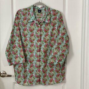Blue floral blouse 2x